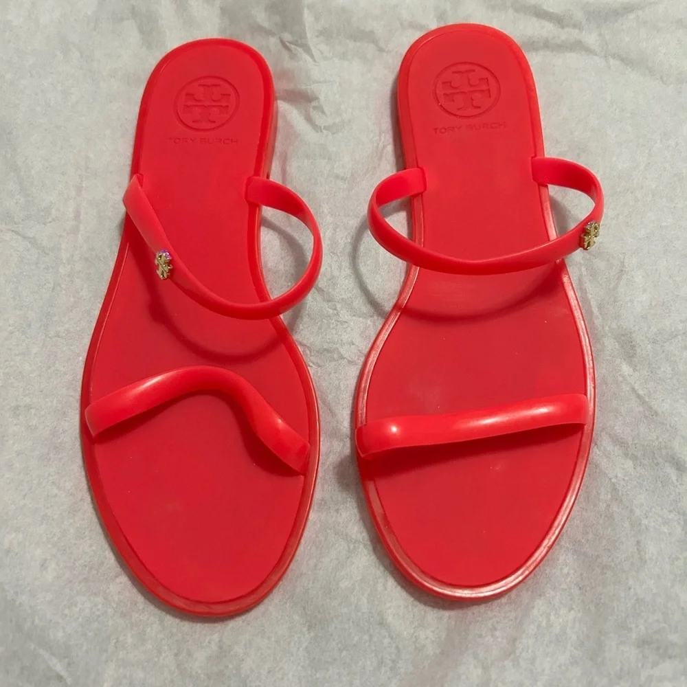 Tory Burch Women's PINK JELLY SANDALS - Picture 2 of 9